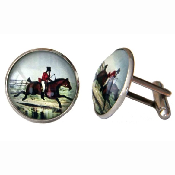 Gascoigne Cufflinks Fox Hunt Handmade Men's - Picture 1 of 2